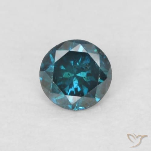 0.06ct Натуральный Синий / Голубой Бриллиант, Круглый, Чистота VS