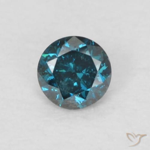 0.06ct Натуральный Синий / Голубой Бриллиант, Круглый, Чистота VS