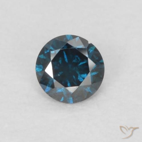 0.05ct Натуральный Синий / Голубой Бриллиант, Круглый, Чистота VS