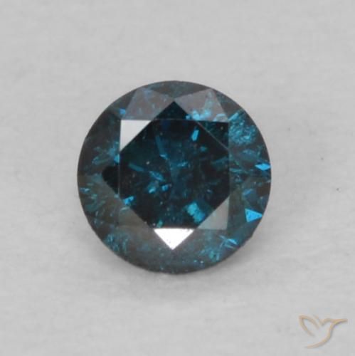 0.08ct Натуральный Синий / Голубой Бриллиант, Круглый, VS-SI