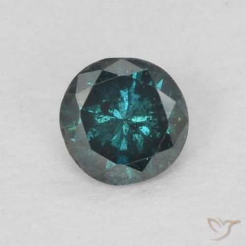 0.07ct Натуральный Синий / Голубой Бриллиант, Круглый, VS-SI