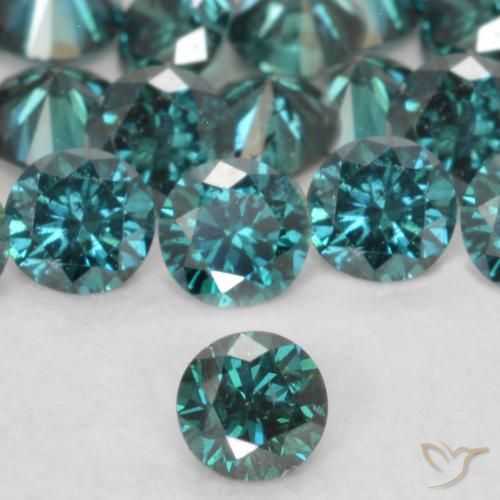 0.06ct Натуральный Зеленый Бриллиант, Круглый, VVS-VS