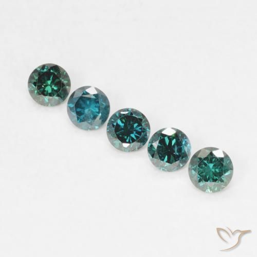 0.05ct Натуральный Зеленый Бриллиант, Круглый, VVS-VS