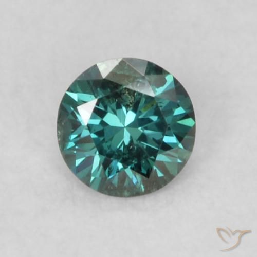 0.08ct Натуральный Зеленый Бриллиант, Круглый, Чистота VS