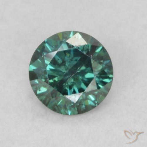 0.09ct Натуральный Зеленый Бриллиант, Круглый, Чистота VS