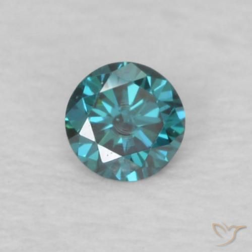0.05ct Натуральный Синий / Голубой Бриллиант, Круглый, Чистота VVS