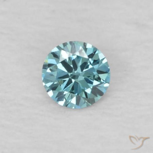 0.04ct Натуральный Синий / Голубой Бриллиант, Круглый, Чистота VVS