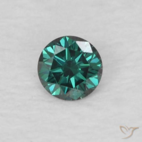 0.03ct Натуральный Зеленый Бриллиант, Круглый, Чистота VVS