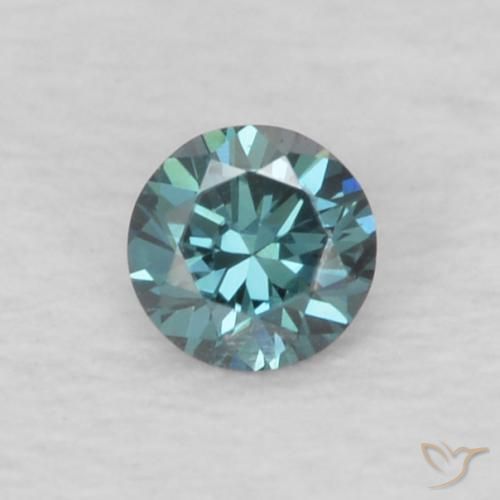 0.05ct Натуральный Синий / Голубой Бриллиант, Круглый, Чистота VVS