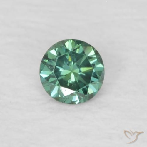 0.04ct Натуральный Зеленый Бриллиант, Круглый, Чистота VVS