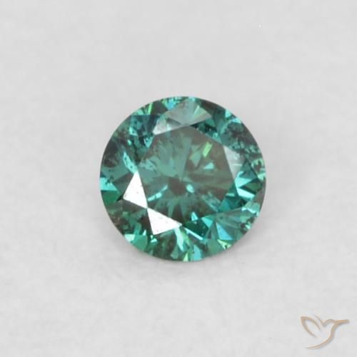 0.03ct Натуральный Зеленый Бриллиант, Круглый, VVS-VS