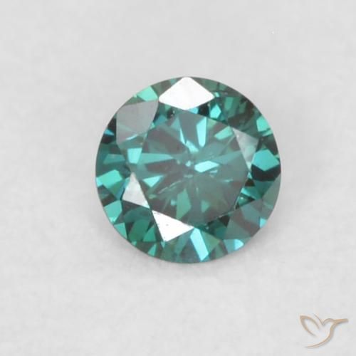 0.06ct Натуральный Зеленый Бриллиант, Круглый, VVS-VS