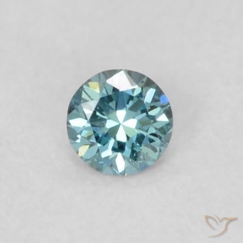 0.04ct Натуральный Синий / Голубой Бриллиант, Круглый, VVS-VS