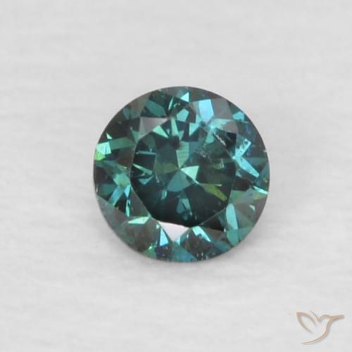 0.06ct Натуральный Зеленый Бриллиант, Круглый, VVS-VS