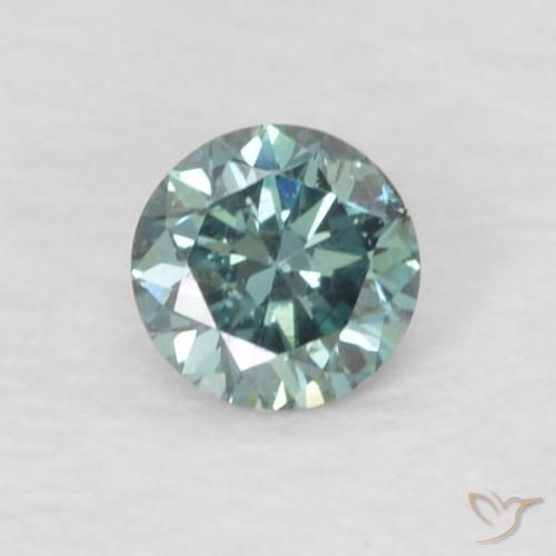 0.06ct Натуральный Зеленый Бриллиант, Круглый, VVS-VS