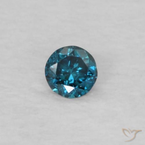 0.03ct Натуральный Синий / Голубой Бриллиант, Круглый, VVS-VS