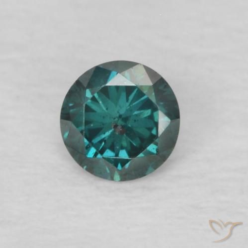 0.11ct Натуральный Зеленый Бриллиант, Круглый, Чистота VS