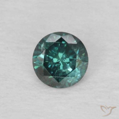 0.09ct Натуральный Зеленый Бриллиант, Круглый, Чистота VS