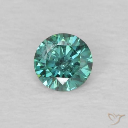 0.07ct Натуральный Зеленый Бриллиант, Круглый, Чистота VS