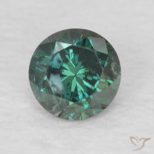0.11ct Натуральный Зеленый Бриллиант, Круглый, Чистота VS