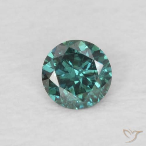 0.05ct Натуральный Зеленый Бриллиант, Круглый, Чистота VS