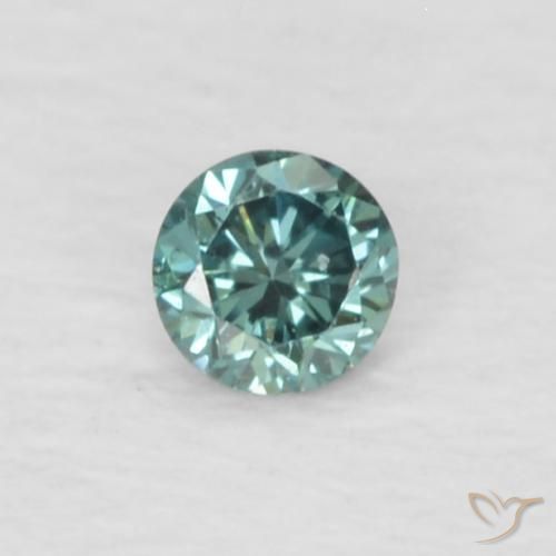 0.04ct Натуральный Мятно-зеленый Бриллиант, Круглый, VVS-VS
