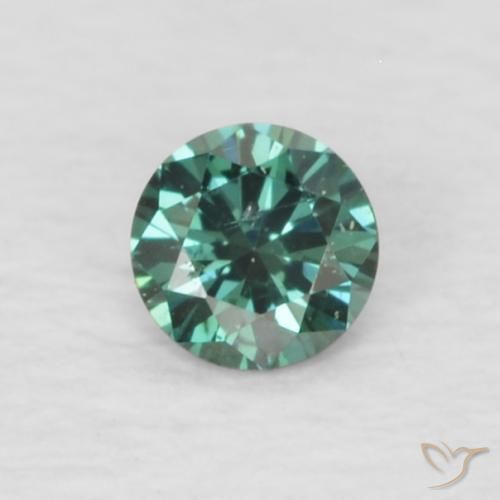 0.05ct Натуральный Зеленый Бриллиант, Круглый, VVS-VS