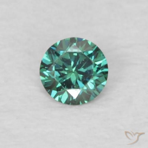 0.04ct Натуральный Зеленый Бриллиант, Круглый, Чистота VVS