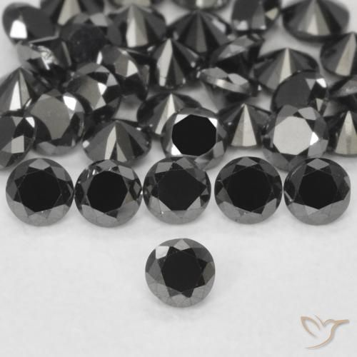 0.05ct Натуральный Черный Бриллиант, Круглый, Непрозрачный