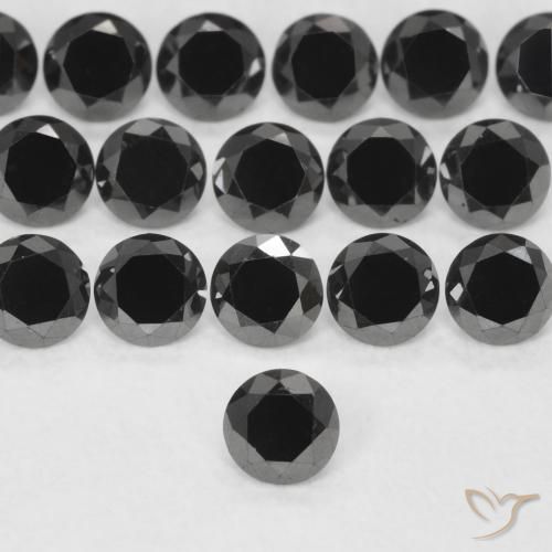 0.14ct Натуральный Черный Бриллиант, Круглый, Непрозрачный