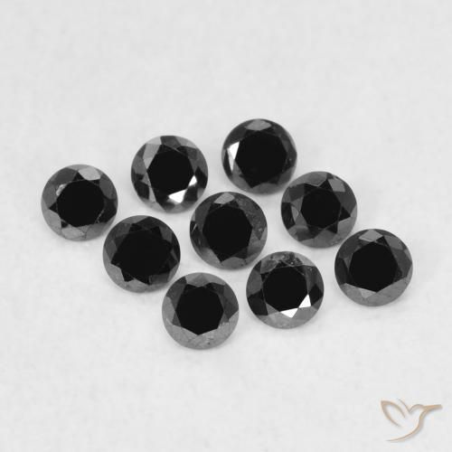 0.05ct Натуральный Черный Бриллиант, Круглый, Непрозрачный