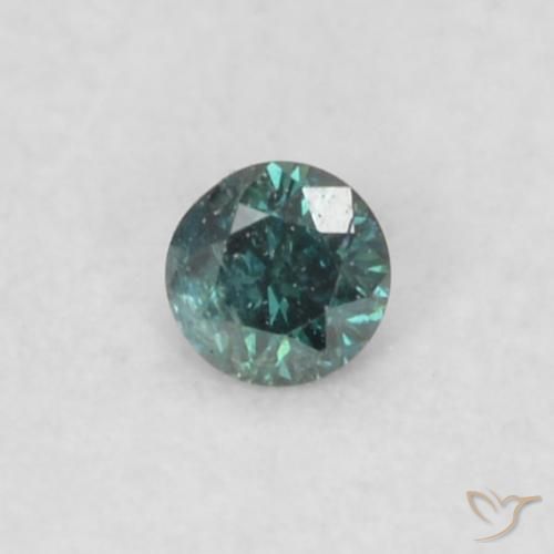0.02ct Натуральный Зеленый Бриллиант, Круглый, SI