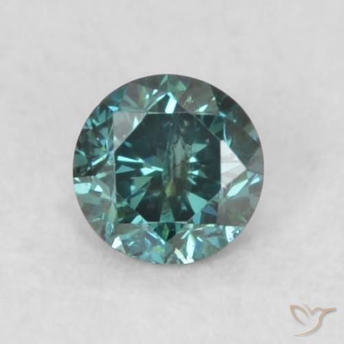 0.06ct Натуральный Зеленый Бриллиант, Круглый, SI