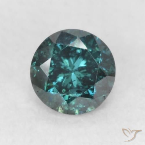 0.12ct Натуральный Синий / Голубой Бриллиант, Круглый, SI