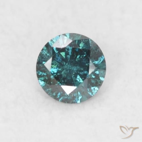 0.03ct Натуральный Синий / Голубой Бриллиант, Круглый, SI