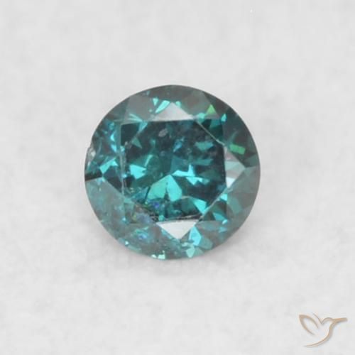 0.02ct Натуральный Синий / Голубой Бриллиант, Круглый, SI