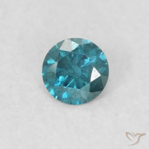 0.03ct Натуральный Синий / Голубой Бриллиант, Круглый, Чистота VS
