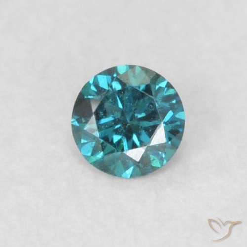 0.05ct Натуральный Синий / Голубой Бриллиант, Круглый, Чистота VS