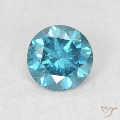 0.08ct Натуральный Синий / Голубой Бриллиант, Круглый, Чистота VS