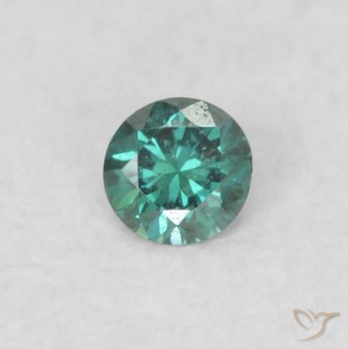 0.03ct Натуральный Зеленый Бриллиант, Круглый, VVS-VS