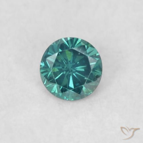 0.05ct Натуральный Синий / Голубой Бриллиант, Круглый, VVS-VS