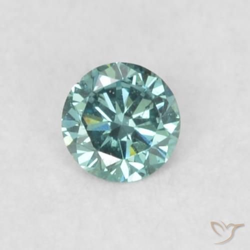 0.05ct Натуральный Синий / Голубой Бриллиант, Круглый, VVS-VS