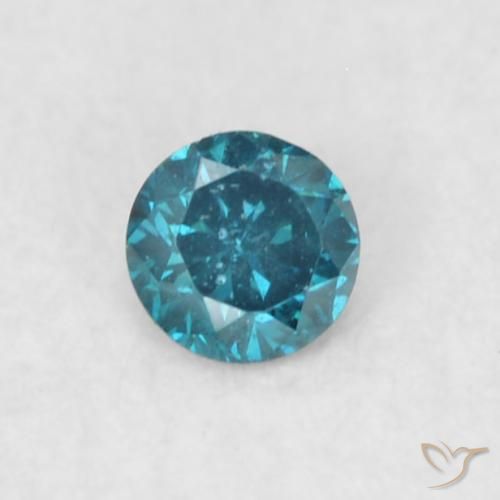 0.06ct Натуральный Синий / Голубой Бриллиант, Круглый, Чистота VS