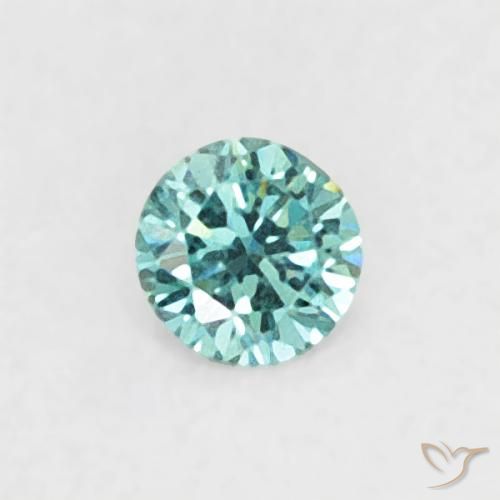0.04ct Натуральный Синий / Голубой Бриллиант, Круглый, VVS-VS