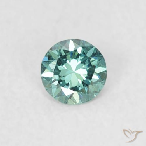 0.06ct Натуральный Зеленый Бриллиант, Круглый, VVS-VS