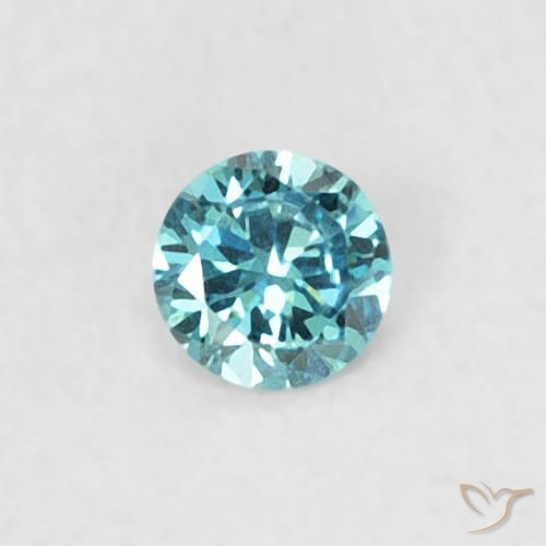 0.05ct Натуральный Синий / Голубой Бриллиант, Круглый, VVS-VS