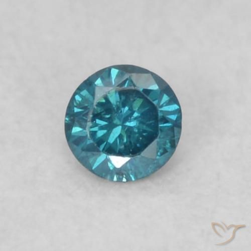 0.05ct Натуральный Синий / Голубой Бриллиант, Круглый, VS-SI