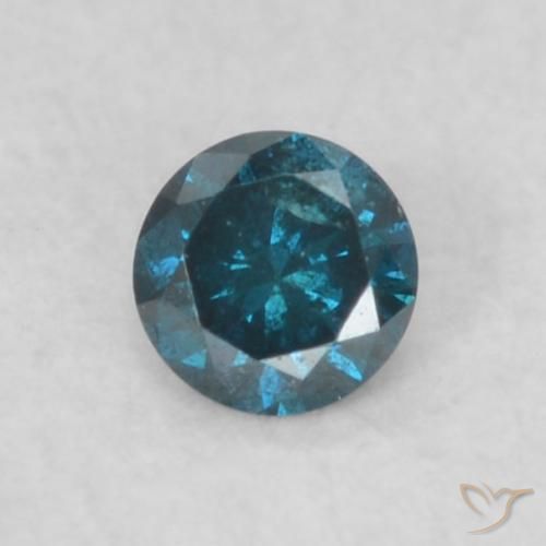 0.06ct Натуральный Синий / Голубой Бриллиант, Круглый, VS-SI