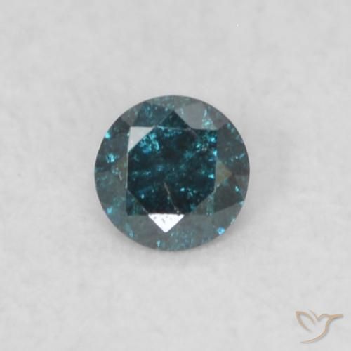0.05ct Натуральный Синий / Голубой Бриллиант, Круглый, VS-SI