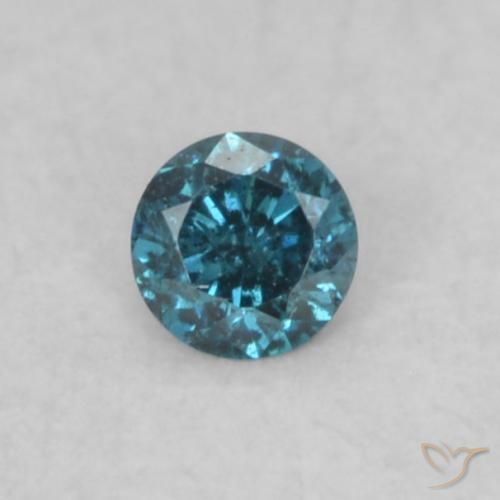 0.04ct Натуральный Синий / Голубой Бриллиант, Круглый, VS-SI